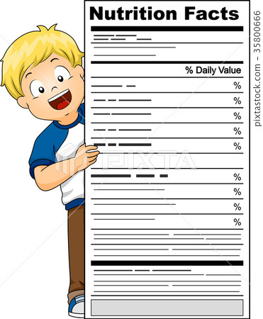 Kid Boy Nutritional Facts Board Illustration 35800666