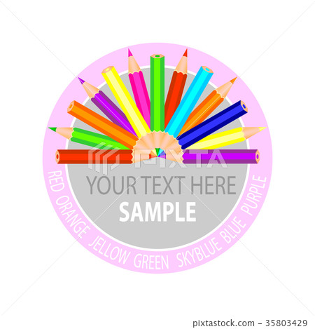 Colorful pencils logo. Colorful pencils logo. 35803429