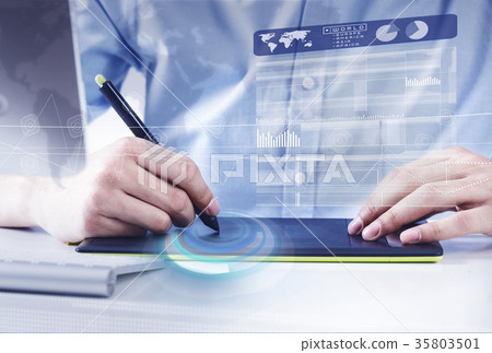 Graphic designer at work Graphic designer at work 35803501