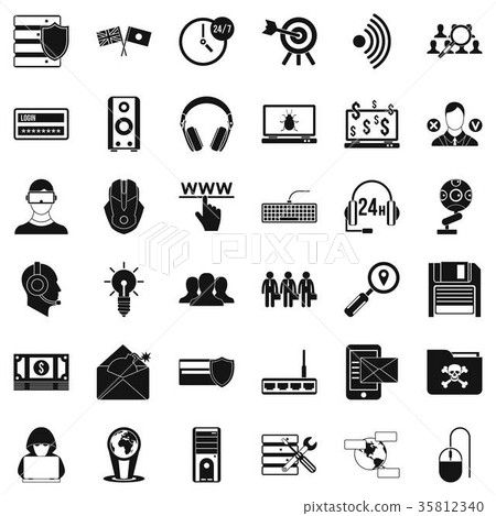 Money crime icons set, simple style 35812340