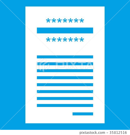 Sales printed receipt icon white Sales printed receipt icon white 35812516