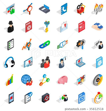 Database shield icons set, isometric style Database shield icons set, isometric style 35812518