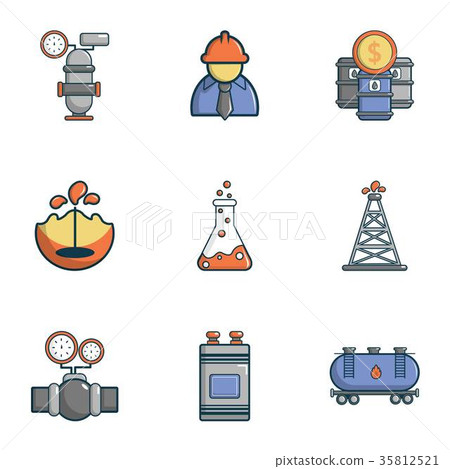 Industry icons set, cartoon style Industry icons set, cartoon style 35812521