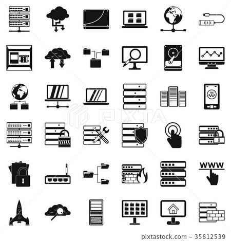 Data file icons set, simple style - Stock Illustration [35812539] - PIXTA
