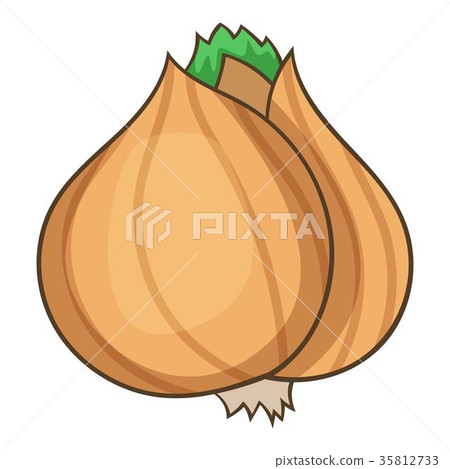 Whole bulb brown onion icon, cartoon style Whole bulb brown onion icon, cartoon style 35812733