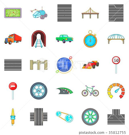 Bridges icons set, cartoon style 35812755