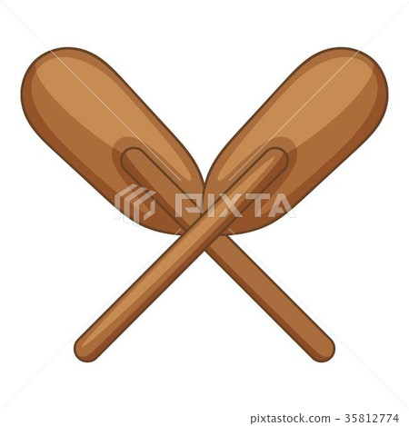 Wooden paddle icon, cartoon style Wooden paddle icon, cartoon style 35812774