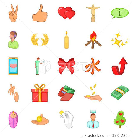 Care help icons set, cartoon style - Stock Illustration [35812803] - PIXTA