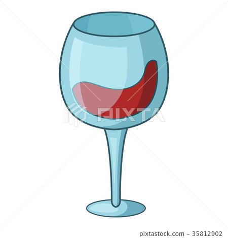 Red wine goblet icon, cartoon style Red wine goblet icon, cartoon style 35812902