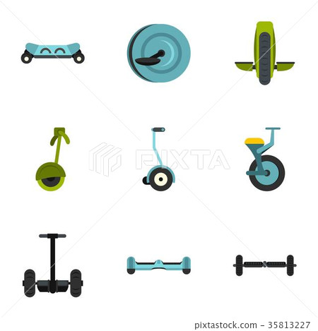 Segway icon set, flat style Segway icon set, flat style 35813227