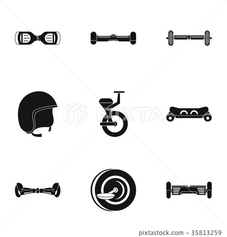 Balancing scooter icon set, simple style 35813259