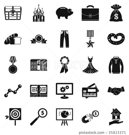 Beneficence icons set, simple style Beneficence icons set, simple style 35813371