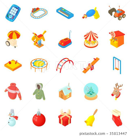 Wean icons set, cartoon style 35813447