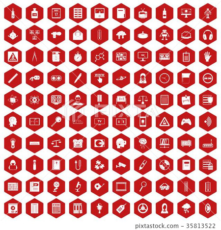 100 information icons hexagon red 100 information icons hexagon red 35813522