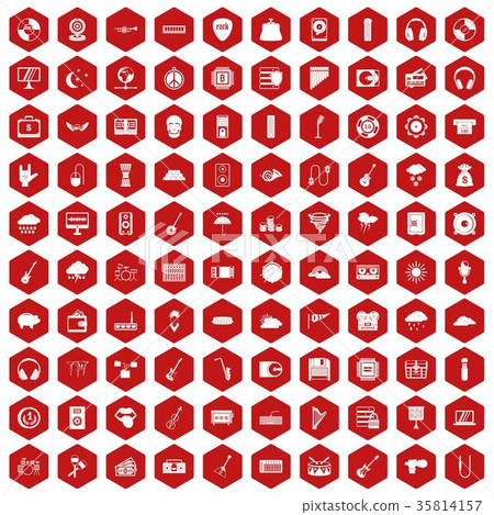 100 music festival icons hexagon red 100 music festival icons hexagon red 35814157