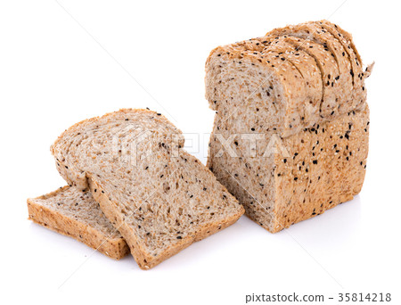 whole wheat bread isolated on white background 35814218