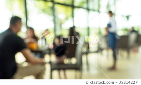 Blurred background of restaurant with people 35814227