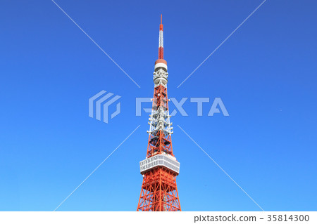 Urban scenery Blue sky and Tokyo Tower Urban scenery Blue sky and Tokyo Tower 35814300