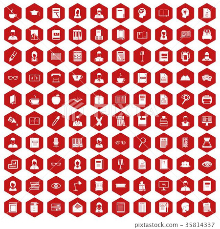 100 reader icons hexagon red - Stock Illustration [35814337] - PIXTA