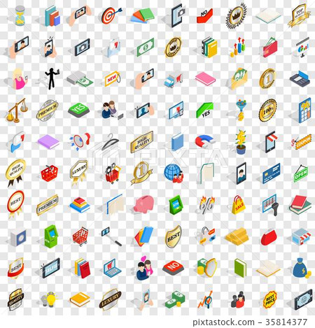 100 new icons set, isometric 3d style 100 new icons set, isometric 3d style 35814377