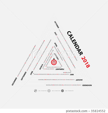 2018 Calendar Template.Triangle shape calendar 2018 Calendar Template.Triangle shape calendar 35814552