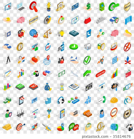 100 planning icons set, isometric 3d style 100 planning icons set, isometric 3d style 35814676