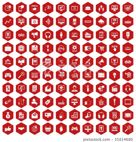 100 web and mobile icons hexagon red 100 web and mobile icons hexagon red 35814680