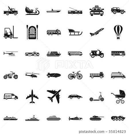 Great transport icons set, simple style 35814823