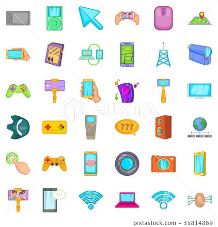 Web equipment icons set, cartoon style 35814869