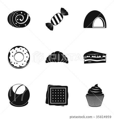 Different sweet icon set, simple style 35814959