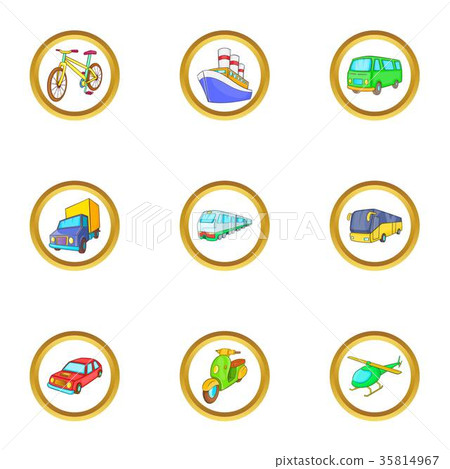 Urban vehicle icons set, cartoon style 35814967