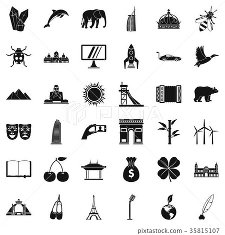 Good world icons set, simple style 35815107