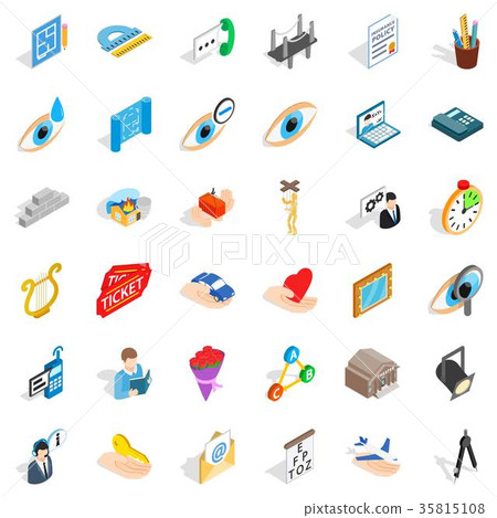 Work man icons set, isometric style Work man icons set, isometric style 35815108