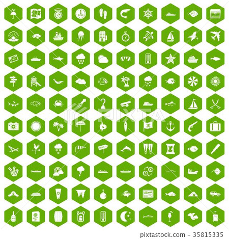 100 marine environment icons hexagon green 100 marine environment icons hexagon green 35815335