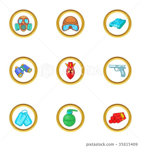 Armament icons set, cartoon style 35815409