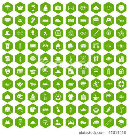 100 hat icons hexagon green 100 hat icons hexagon green 35815438