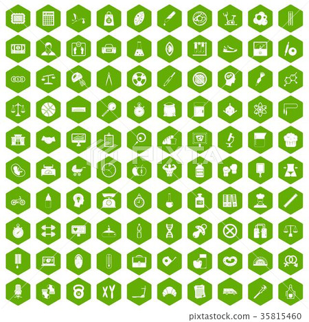 100 libra icons hexagon green 35815460