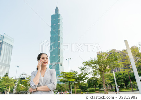 woman enjoys the business travel in Taiwan 35815992