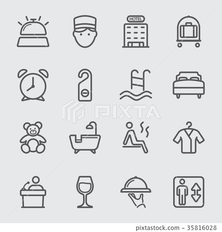 Hotel line icon 35816028