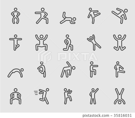 Human action 2 line icon Human action 2 line icon 35816031