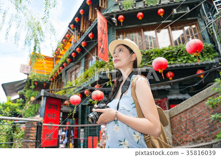 tourist travel and taking the photo tourist travel and taking the photo 35816039