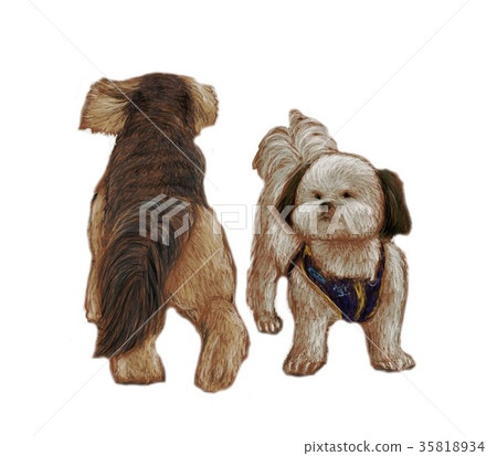 Muku dog / material for new year's cards 35818934