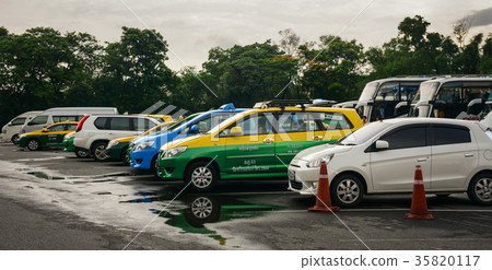Parking lot at Bangkok Safari Park 35820117