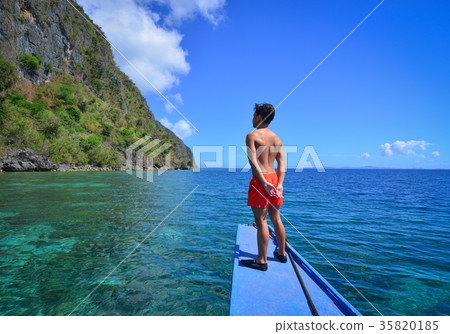 Tourists enjoy holidays in Coron, Philippines Tourists enjoy holidays in Coron, Philippines 35820185