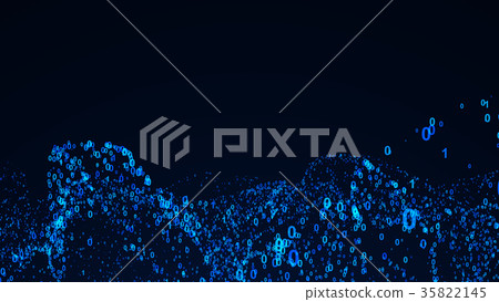 Abstract background with digital numbers. 3d 35822145