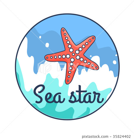 Poster Depicting Sea Star against Water Background 35824402
