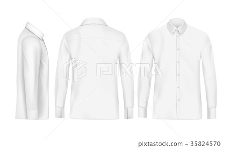 White male shirt with long sleeves and buttons White male shirt with long sleeves and buttons 35824570