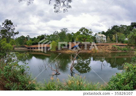 Beautiful rural pond in Bronze Village, Miaoli County, Taiwan 35826107