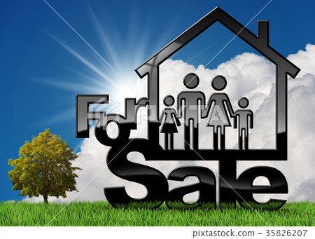 House Symbol For Sale with a Family 35826207
