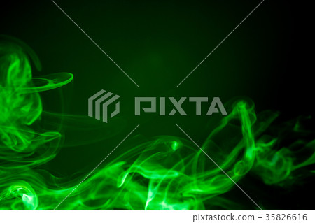 Green smoke motion on black background. Green smoke motion on black background. 35826616